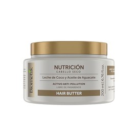 Biometik Nutrición, Crema para Cabello Seco y Opaco (Hair Butter), Mayor Elasticidad y Brillo Intenso, con Leche de Coco y Aceite de Aguacate, 200 ml
