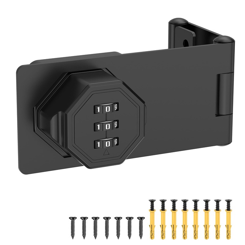 BiceNoning 90 Degree 3-Digit Combination Cabinet Lock, Zinc Alloy Keyless
