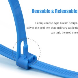 XINGO 100PCS Releasable Cable Zip Ties Adjustable Wire Cable Ties, Reusable Zip Ties Tie Straps For Multi-Purpose Use Indoor And Outdoor Plastic Tie Wire (8 inch(25 lbs), Red)