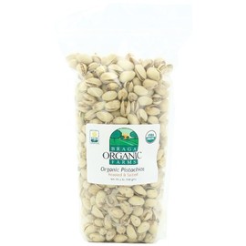 Braga Organic Farms 2 Pound Bag of Roasted/Salted Pistachios Inshell