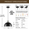 Karjearl Black Pendant Lights Kitchen Island, 11.8" Modern Dome Pendant