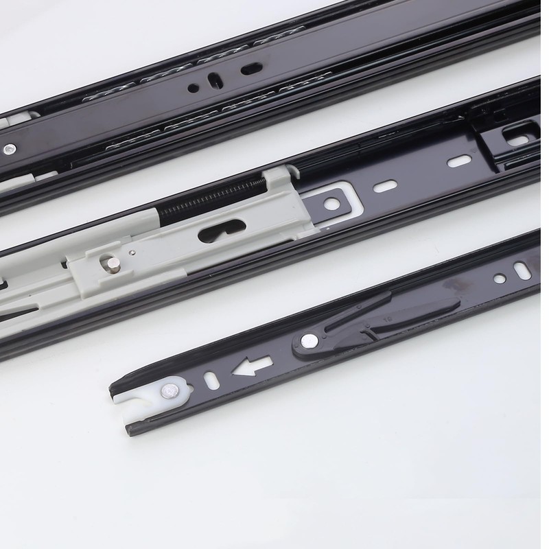 Black Soft Close Drawer Slides,10"-24"-6 Pairs Soft Close Drawer Slides,