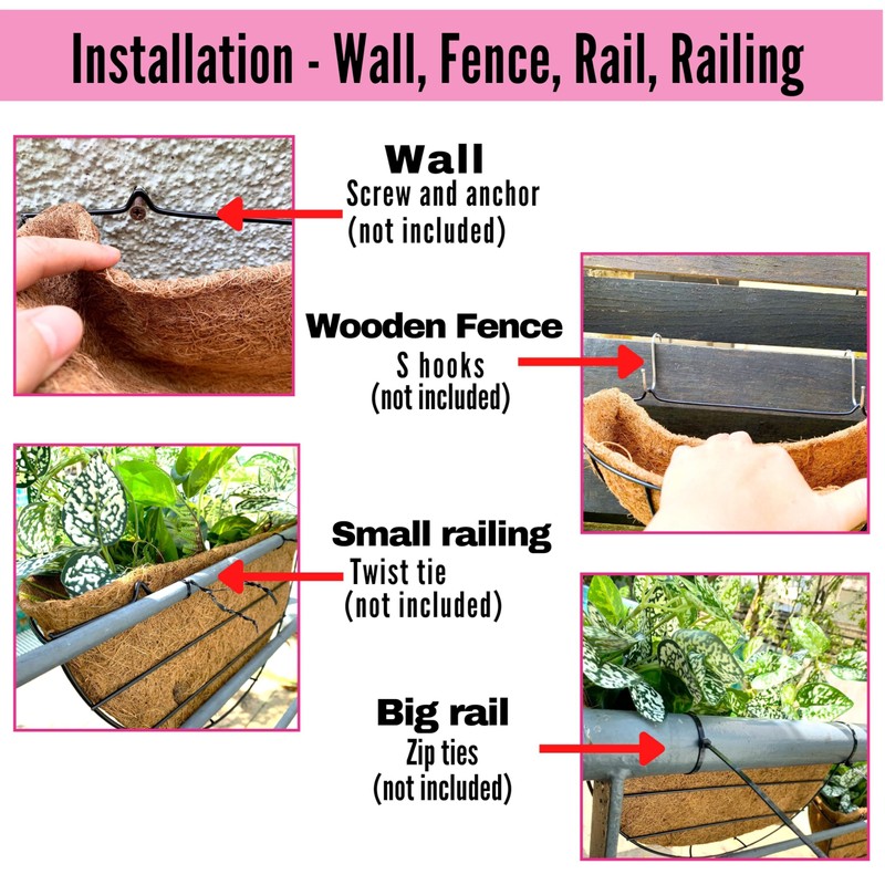 LaLaGreen Large Wall Planter Outdoor - 2 Pack, 14 Inch