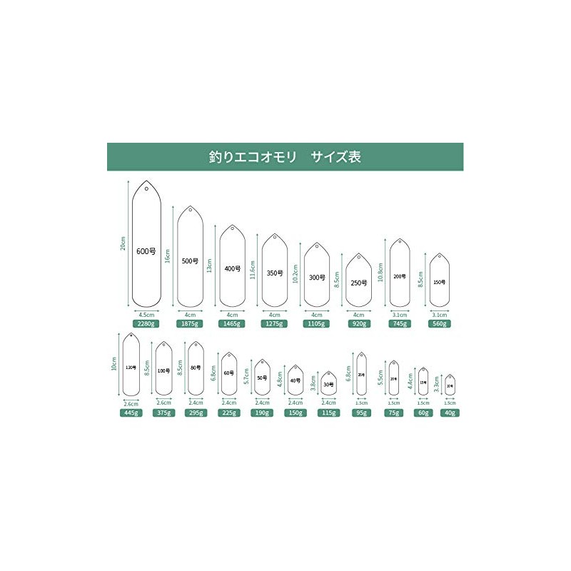 Absport 50227 Eco Sinky No. 10 (Light Green) Pack of