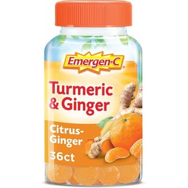 Emergen-C Citrus-Ginger Gummies, Turmeric and Ginger, Immune Support Natural Flavors with High Potency Vitamin C, 36 Count Emergen-C