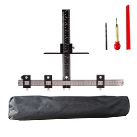 Aluminum Alloy Cabinet Hardware Jig Metal Cabinet Handle Jig with Center Punch Locator and Drill,Cabinet Template Woodworking Tool Cabinet Jig for Handles and Pulls