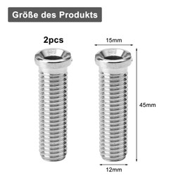 APOMOONS Pack of 2 Hollow Screw Sink, Stainless Steel Strainer Basket Valve for Strainer Basket Valves, Strainer Screw, Sink Screw, Sink Accessories for Kitchen Sinks, Strainer Basket Sinks, M12 x 45 mm