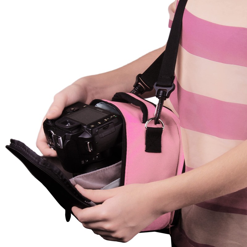 Vangoddy Laurel Baby Pink Carrying Case Bag for Panasonic Camcorders