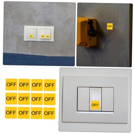 CAXUSD 12sheets Off Stickers Caution Labels for Equipment Easy to Identify Decals for Home Office Kitchen Multi-use Warning Markers for Buttons