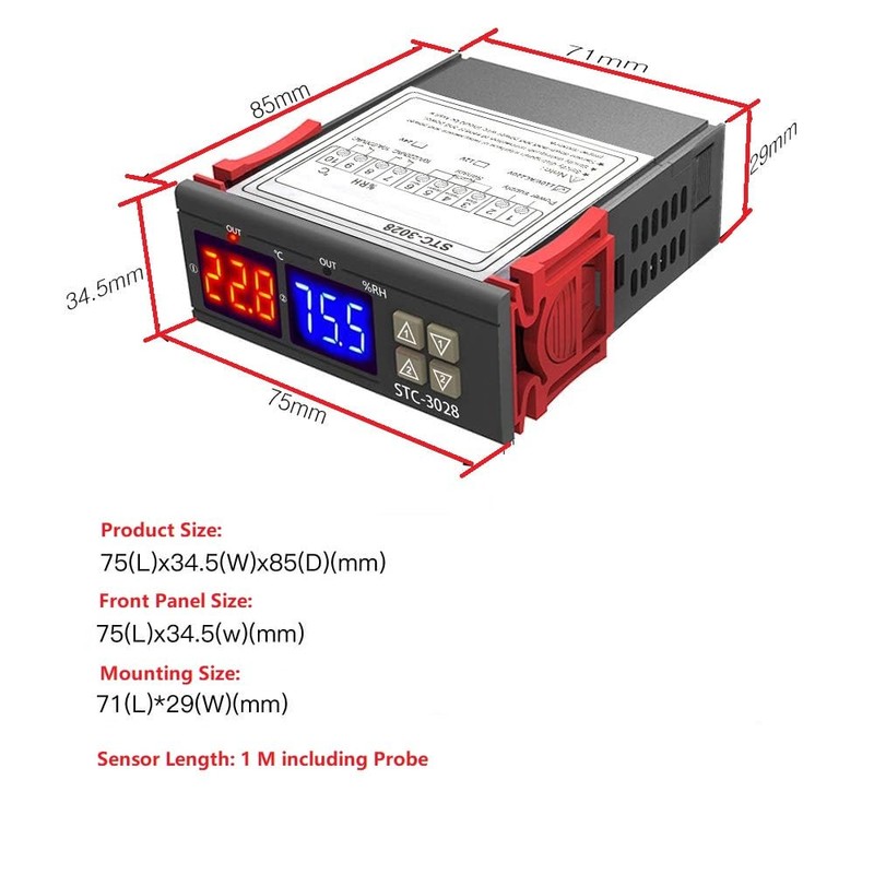 STC-3028 Temperature Control 110V - 220V Digital Display Temperature and