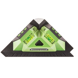 PowerSmith PLTS07 Tile and Flooring Laser Square with Two 90° Laser Lines, Two Built-In Bubble Vials, Wall Mount Plate, and Batteries Black
