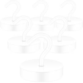 Neosmuk Magnetic Hooks, Cruise Ship Essentials, 120lb+ Heavy Duty Magnetic Hooks for Cruise Cabins, Refrigerator, Grill, Hanging, and Travel | Extra Strong Must-Haves Magnet Hook,White