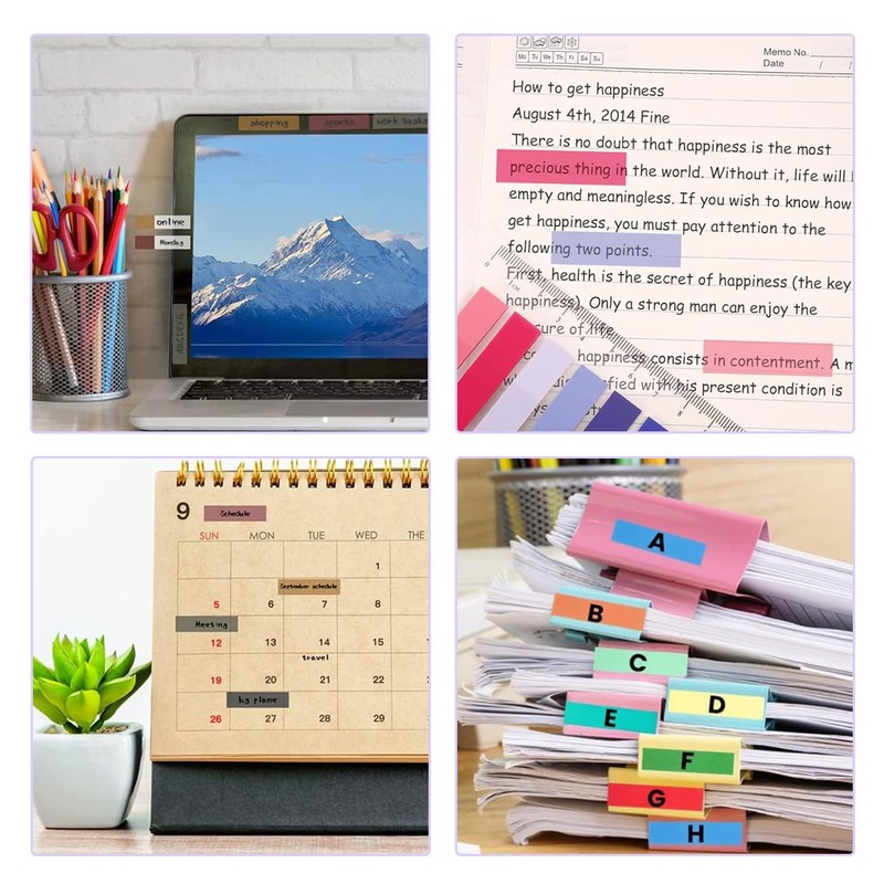 1200 Pcs Page Markers Sticky Index Tabs Writable Index Labels