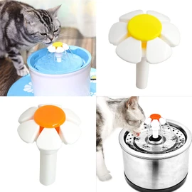 Pet Water Dispenser Flower Head Puco for Cat Fountain Replacement Flower Nozzle for Head for Dogs Round Cubic Stainless Steel Top Water Dispenser Orange