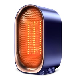 Space Heater, Portable Small Heaters for Indoor Use, Electric Desk Heater with Overheat and Tip-Over Protection, Mini Personal Heaters for Home Office Workspace, Blue