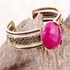 Barse Jewelry Red Raspberry Quartz Golden Statement Cuff Bracelet