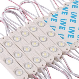 CMLAMPLED 200 PCS 12V DC LED Module 6500K Daylight White 0.72W 3 LEDs with Gem-Lens Waterproof Decorative for Advertising Signs Letter Sign with Tape Adhesive Backside