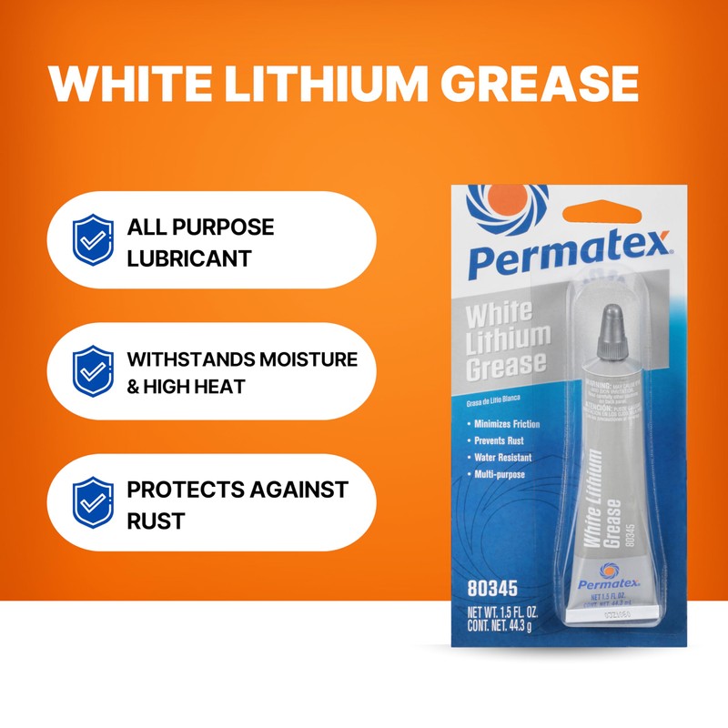 Permatex 80345 White Lithium Grease, 1.5 oz.