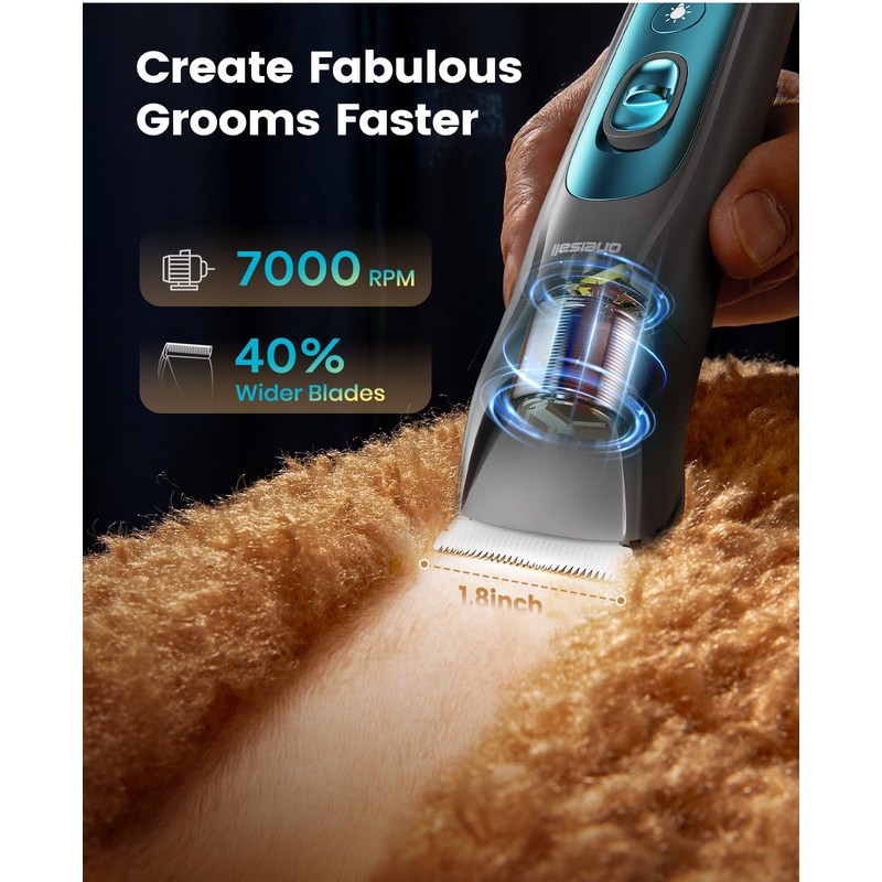 oneisall Dog Grooming Clippers & Paw Trimmer Kit 2-in-1 with