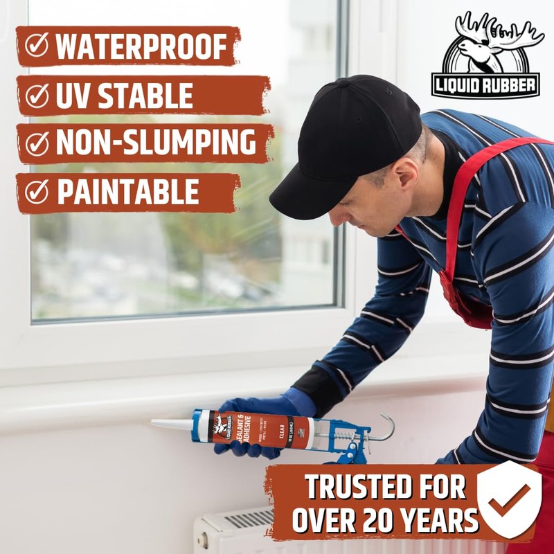 Liquid Rubber Caulk - Hybrid Silicone Adhesive and Protective Sealant,