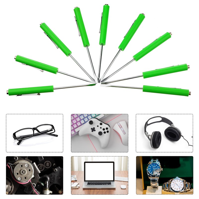 Honoson 10 Pieces Pocket Screwdriver Mini Tops and Pocket Clips