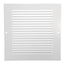 Hart & Cooley 650 Series 6" x 6" White Flat Wall Return Air Grille #043101 (Fits a 6"W x 6"H Hole)