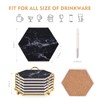 Black Coasters,Marble Coasters for Drinks with Gold Holder,Coasters for Drinks