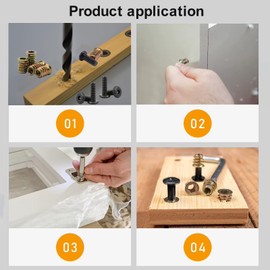 YELINTIAN 50 Pieces M6 x 15mm Threaded Inserts Nuts Zinc and 50 Pieces M6 x 20mm Flat Head Socket Head Screws Countersunk Bolts for Furniture Chair Table Desk Crib Bed, Fully Threaded