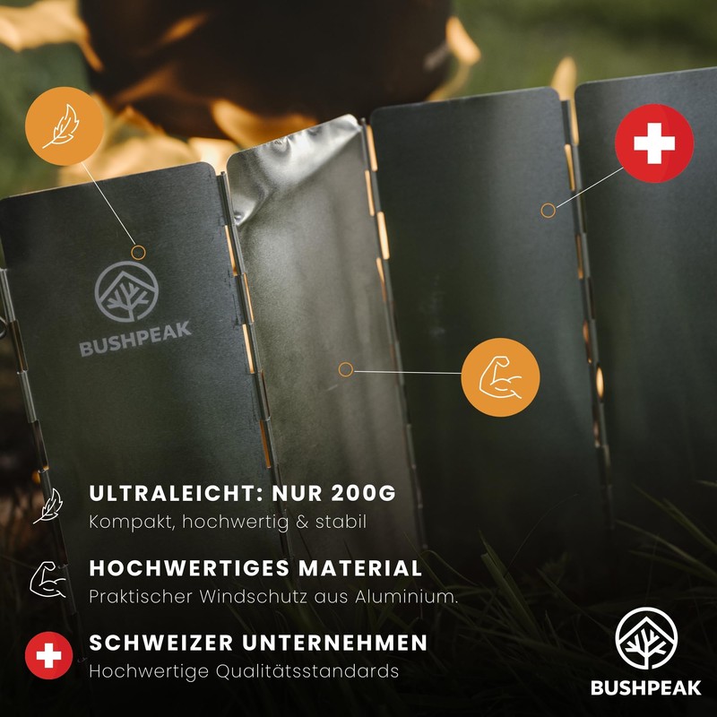 Bushpeak Wind Protection Gas Stove Foldable Camping Stove Wind Protection