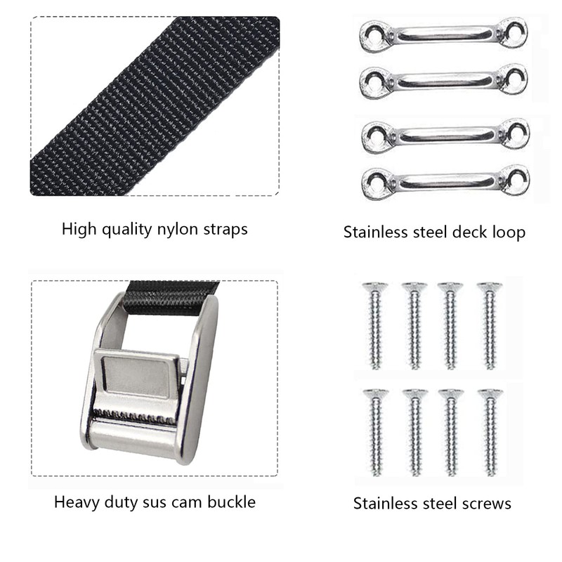 Battery Tie Down Straps for Boats,Stainless Steel Cam Buckle Straps,Cooler