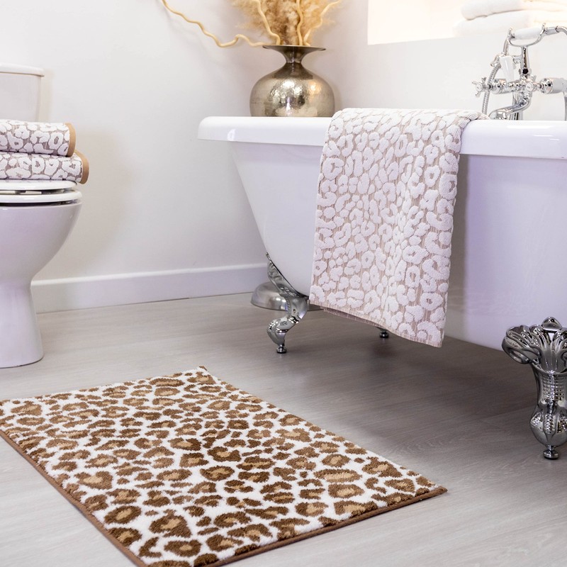 Allure Leopard Bath Towel, 100% Cotton, Luxury Jacquard Print, Soft