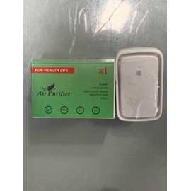 1Pack Air Purifier Plug In, Negative Air Ionizer for Home, Quiet Air Cleaner with Nightlight for Bedroom, Office, Kitchen, Portable Air Filter Odor, Smoke Dust, Pets (White) ﻿