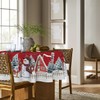 Horaldaily Christmas Tablecloth 60×60 Inch Round, Winter Snowman House Christmas