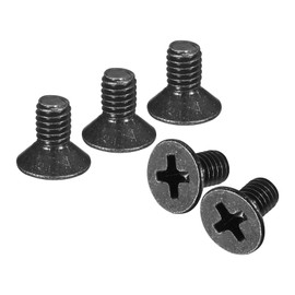 uxcell 50 pcs M4-0.7x6 Machine Screws Phillips Pan Cross Head Screws Fasteners Bolts Carbon Steel Black for Wall Socket,House Repairs