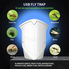 HECO ARMOR Fruit Fly Trap Flies Traps Indoor for Home, Bug Zapper Indoor, Flying Trap Killer with Blue Night Light Gnat Moth Catcher