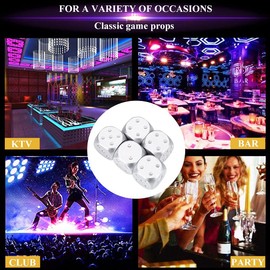 RiToEasysports Aluminium Alloy Dice Set, Table Game Poker Games Dice Set with Case (Silver Square Box) Monopoly Model Toy