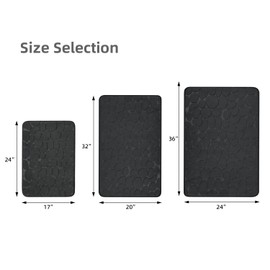 YIHOUSE Memory Foam Bath Mat Cobblestone Bathroom Rug Non Slip Washable Bathroom Mats Super Absorbent Bathroom Floor Mats(24" x 36",Black)