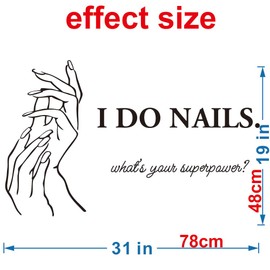 ANFRJJIUnleash Your Superpower: "I DO Nails. What's Yours?" - Inspirational Nail Salon Wall Sticker for Beauty and Style - Vinyl Decals for Nails Art Decoration Effect 31"X19"inch (Black-JZY045-I DO)