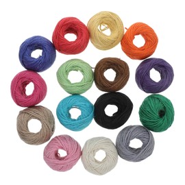 TEHAUX 15Pcs Colorful Natural Jute String Macrame Thread for DIY Crafts Plant Hangers Artworks Durable Twine for Knitting Sewing Craft Projects