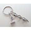 JewelryEveryday DNA Molecule Double Helix Keychain with Microscope Charm, Science