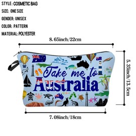 Livel lhood Take Me To Australia Makeup Bag Cute Small Organizer Zipper Pouch Take Me To Australia Cosmetic Bag Travel Present for Women Friends, hzz17106