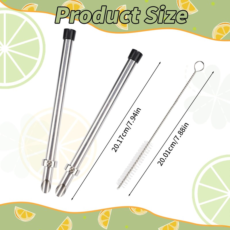 2 Pcs Muddler For Lemonade Stand Supplies,Stainless Steel Straw Punch,Tool