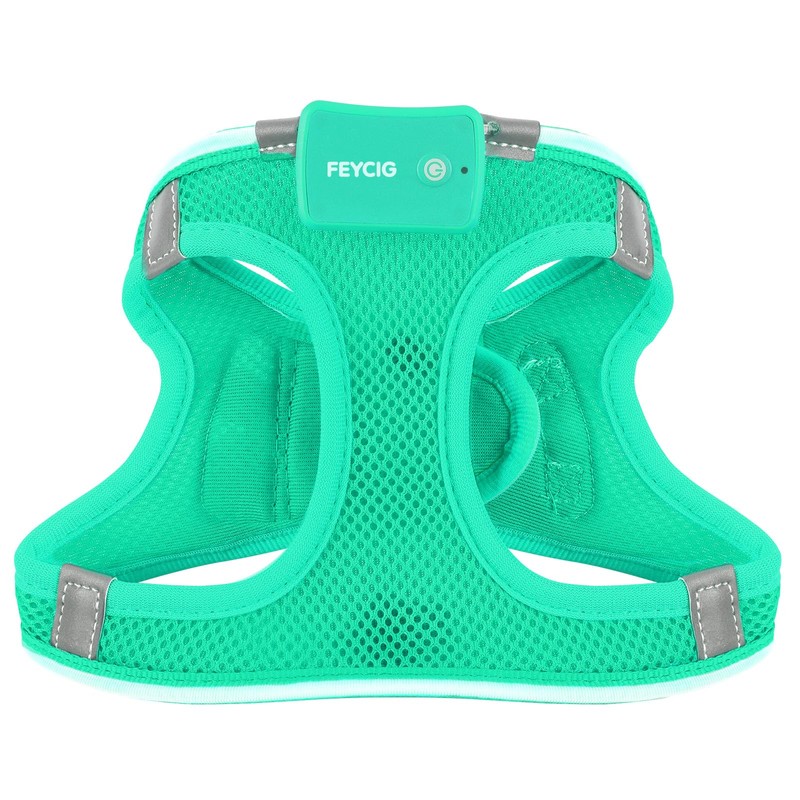 Light Up Dog Harness,Rechargeable LED Dog Harness for Small Medium