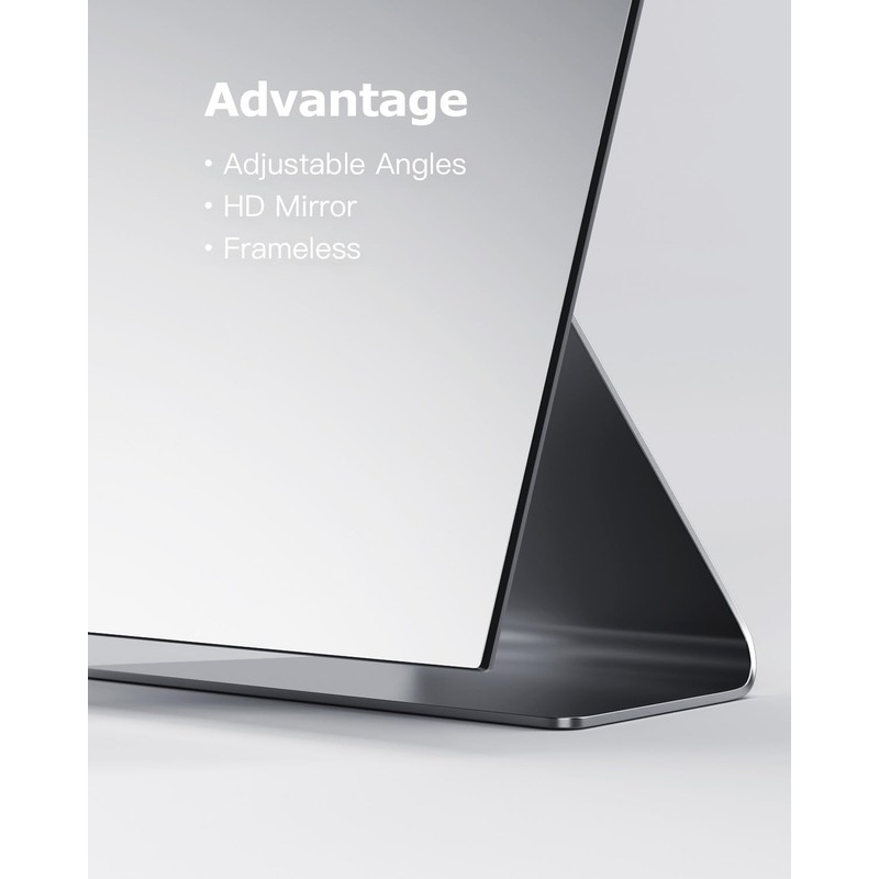 NEZZOE Rectangular Makeup Mirror, 12 Inch Metal Desk Mirror, Table