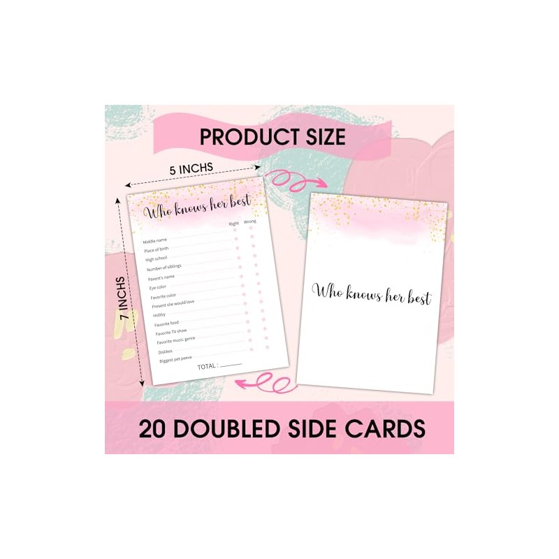 Who Knows Her Best - Adult Birthday Party Games Decoration