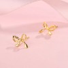 Unbranded 999 Sterling Silver Gold Tone Butterfly Bow Sensitive Stud