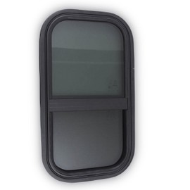 Galamarine RV Window - 12" W x 22" H Vertical Sliding Window with Trim Ring, Screen, DOT Certified / Replacement Window for 1-3/4’’ Wall Thickness / for RV, Camper, Trailer