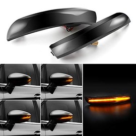Kamouse Smoked Lens Sequential Amber Led Turn Signal Light Side Marker Lamp Assembly for Ford 2012-2018 Focus STãSEãRS Titanium, 2013-2019 Kuga Escape, 2015-2018 C-Max