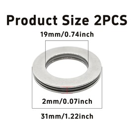 Runseaway 2 Sets NTA1220 Thrust Needle Roller Bearings with Washers, Thrust Bearings for Lawn Tractor, Industrial Machinery, Smooth Low-Friction Rotation 19mm ID,31mm OD, 2mm Width