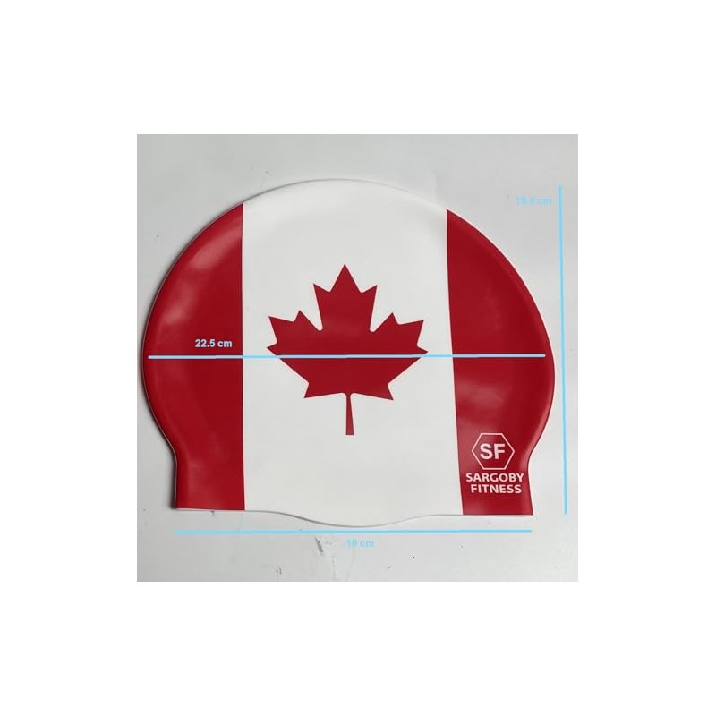 Canada Swim Cap Adult Standard-Size for Competitive or Recreational Swimmer